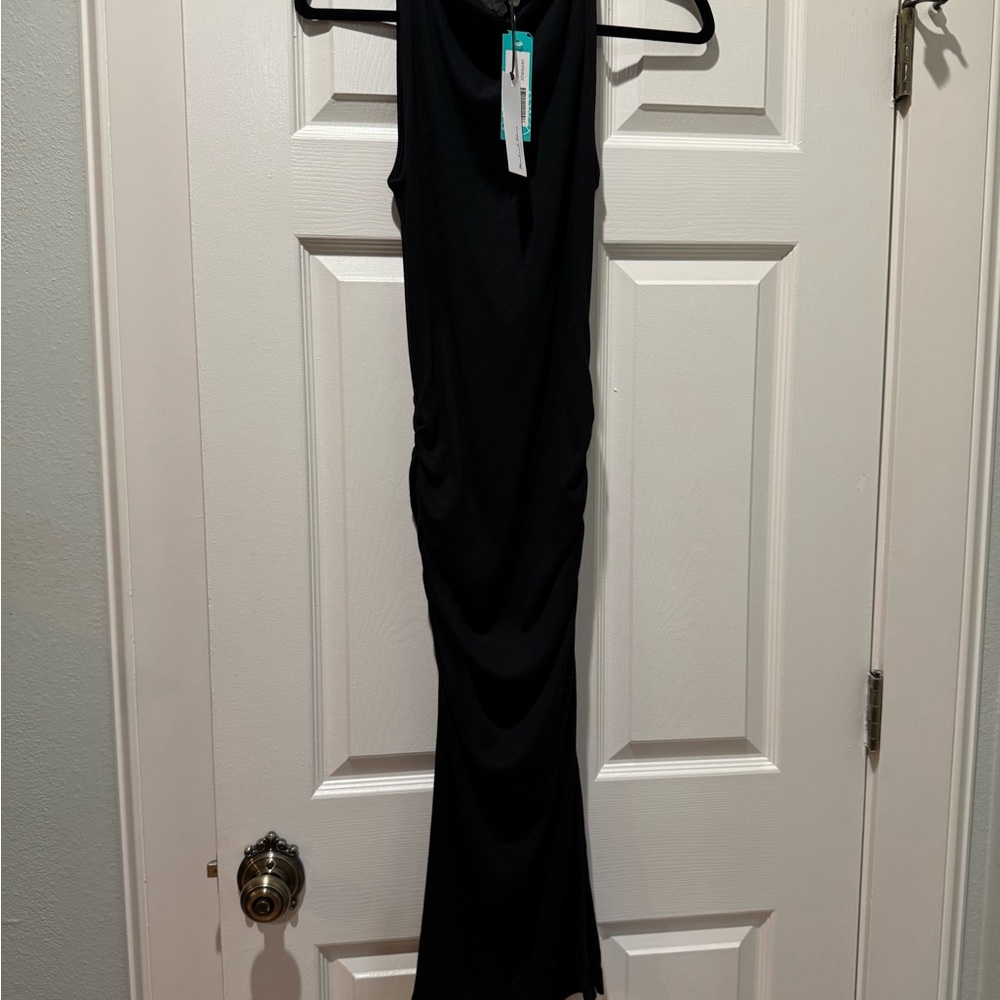 Los Angeles Apparel Black Sleeveless Maxi Jumpsuit